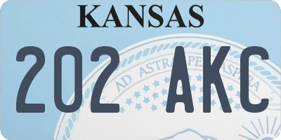 KS license plate 202AKC