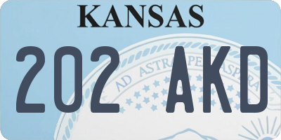 KS license plate 202AKD