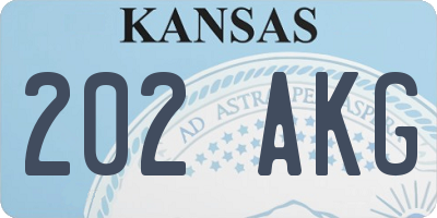 KS license plate 202AKG