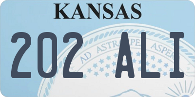 KS license plate 202ALI