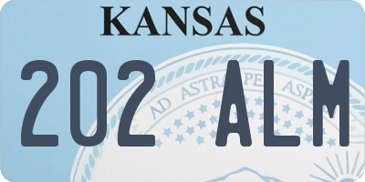 KS license plate 202ALM