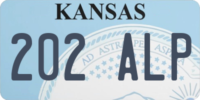 KS license plate 202ALP