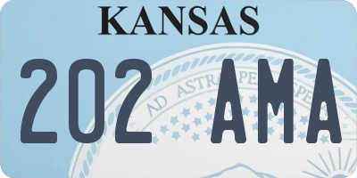 KS license plate 202AMA