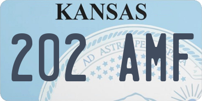 KS license plate 202AMF