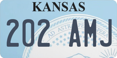 KS license plate 202AMJ