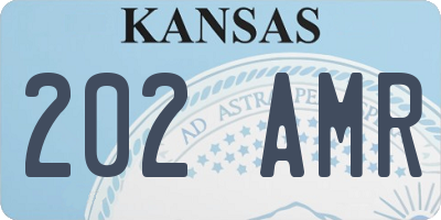 KS license plate 202AMR
