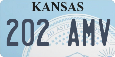 KS license plate 202AMV