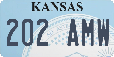 KS license plate 202AMW