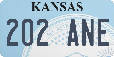 KS license plate 202ANE