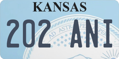 KS license plate 202ANI