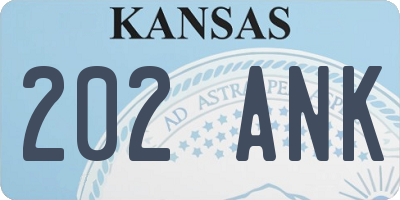 KS license plate 202ANK