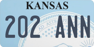 KS license plate 202ANN