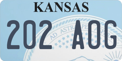 KS license plate 202AOG
