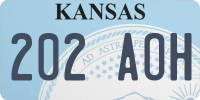 KS license plate 202AOH