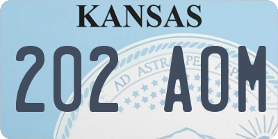 KS license plate 202AOM