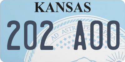 KS license plate 202AOO