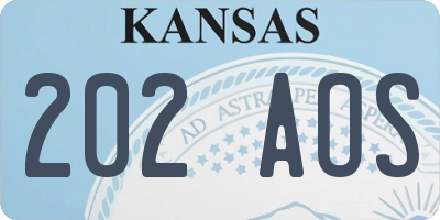 KS license plate 202AOS
