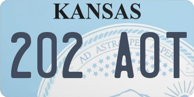 KS license plate 202AOT