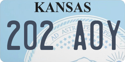 KS license plate 202AOY
