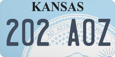 KS license plate 202AOZ