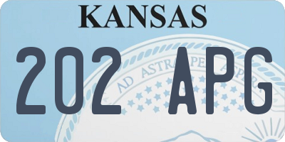 KS license plate 202APG