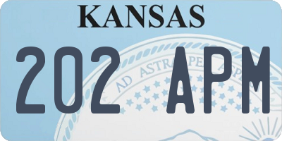 KS license plate 202APM