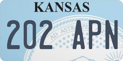 KS license plate 202APN