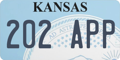 KS license plate 202APP