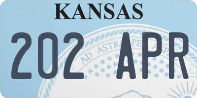 KS license plate 202APR