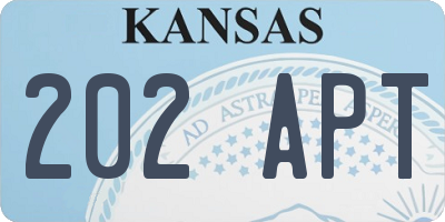 KS license plate 202APT
