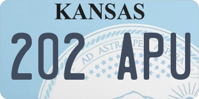 KS license plate 202APU