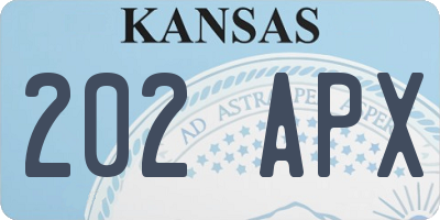 KS license plate 202APX