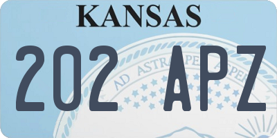 KS license plate 202APZ