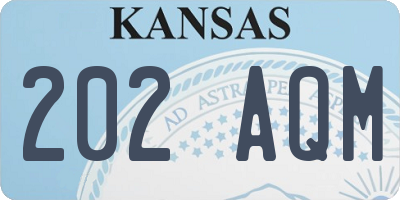 KS license plate 202AQM