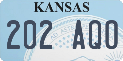 KS license plate 202AQO