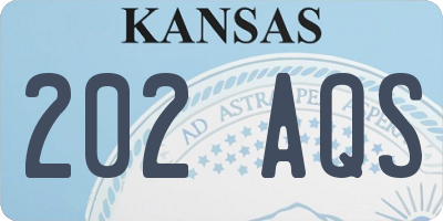 KS license plate 202AQS