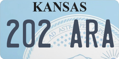 KS license plate 202ARA