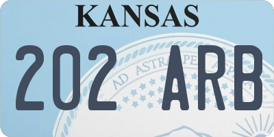 KS license plate 202ARB