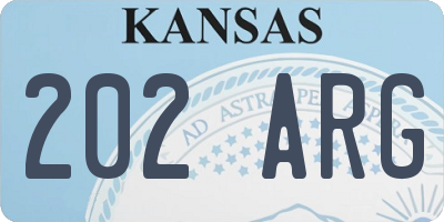 KS license plate 202ARG