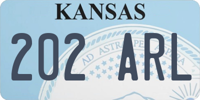 KS license plate 202ARL