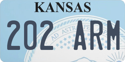 KS license plate 202ARM