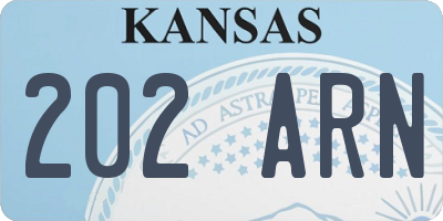 KS license plate 202ARN