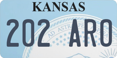 KS license plate 202ARO
