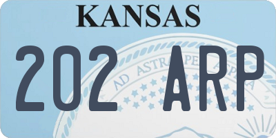 KS license plate 202ARP
