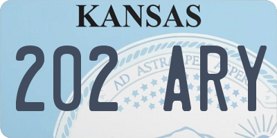 KS license plate 202ARY
