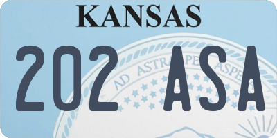 KS license plate 202ASA