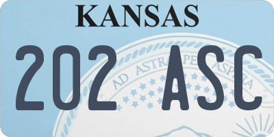 KS license plate 202ASC