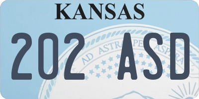 KS license plate 202ASD
