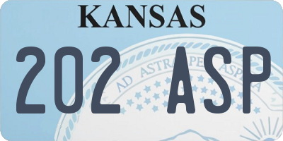 KS license plate 202ASP