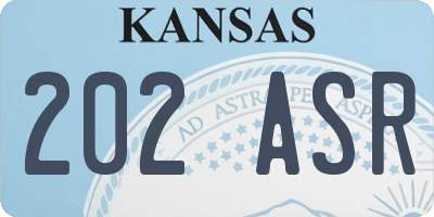 KS license plate 202ASR